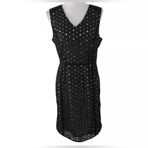 The Limited Black and Cream Eyelet Sheath Dress Size 10